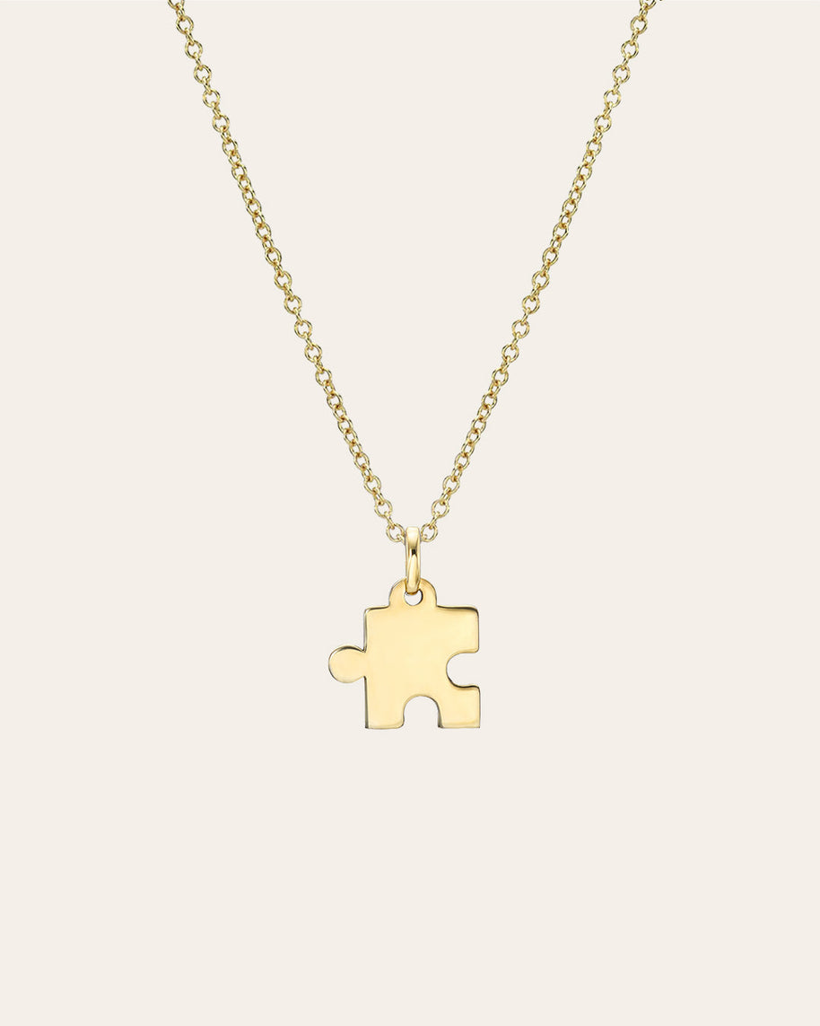 Zoe Lev 14K Gold Puzzle Piece Necklace
