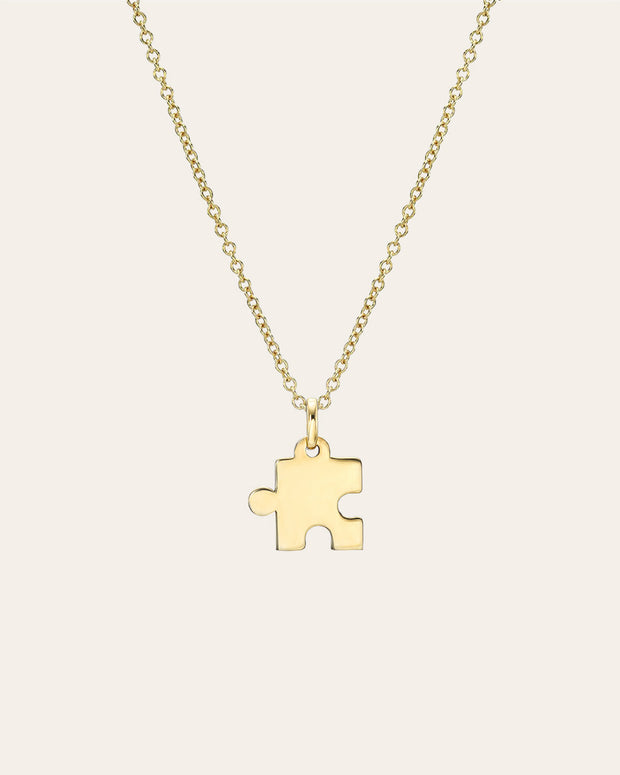 Zoe Lev 14K Gold Puzzle Piece Necklace