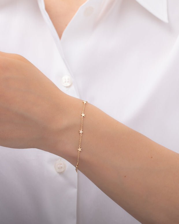 Zoe Lev 14k Gold Star Charms Bracelet