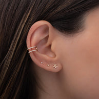 Zoe Lev 14k Gold Mini Diamond Flower Stud Earrings