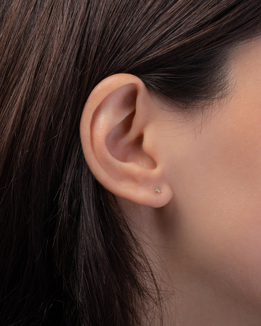 Zoe Lev 14k Gold Small Stars Stud Earrings