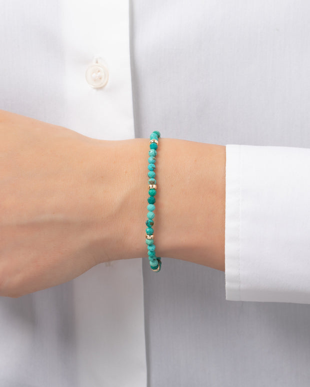 Zoe Lev 14K Gold Turquoise Segment Bead Bracelet