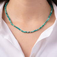 Zoe Lev 14K Gold Turquoise Segment Bead Necklace