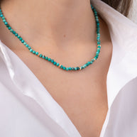Zoe Lev 14K Gold Turquoise Segment Bead Necklace