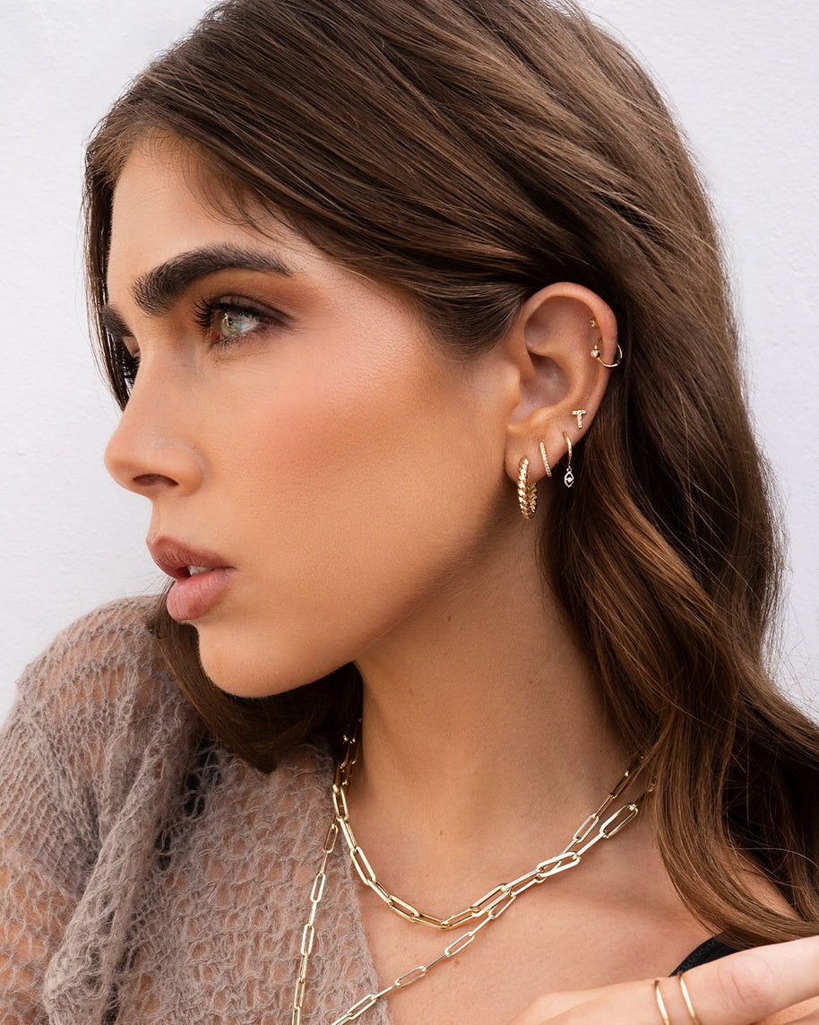 Zoe Lev Diamond Bezel Hoop Earrings