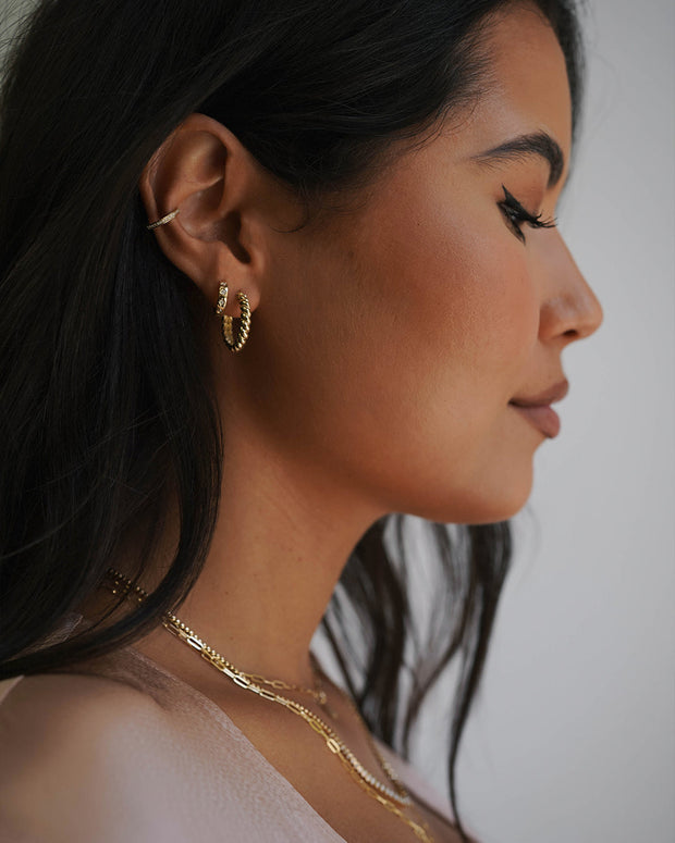 Zoe Lev 14K Gold Twist Huggie Earrings