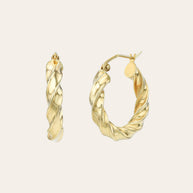 Zoe Lev 14K Gold Twisted Edge Hoops