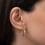 Zoe Lev 14K Gold Twisted Edge Hoops