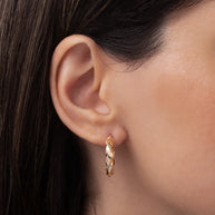 Zoe Lev 14K Gold Twisted Edge Hoops