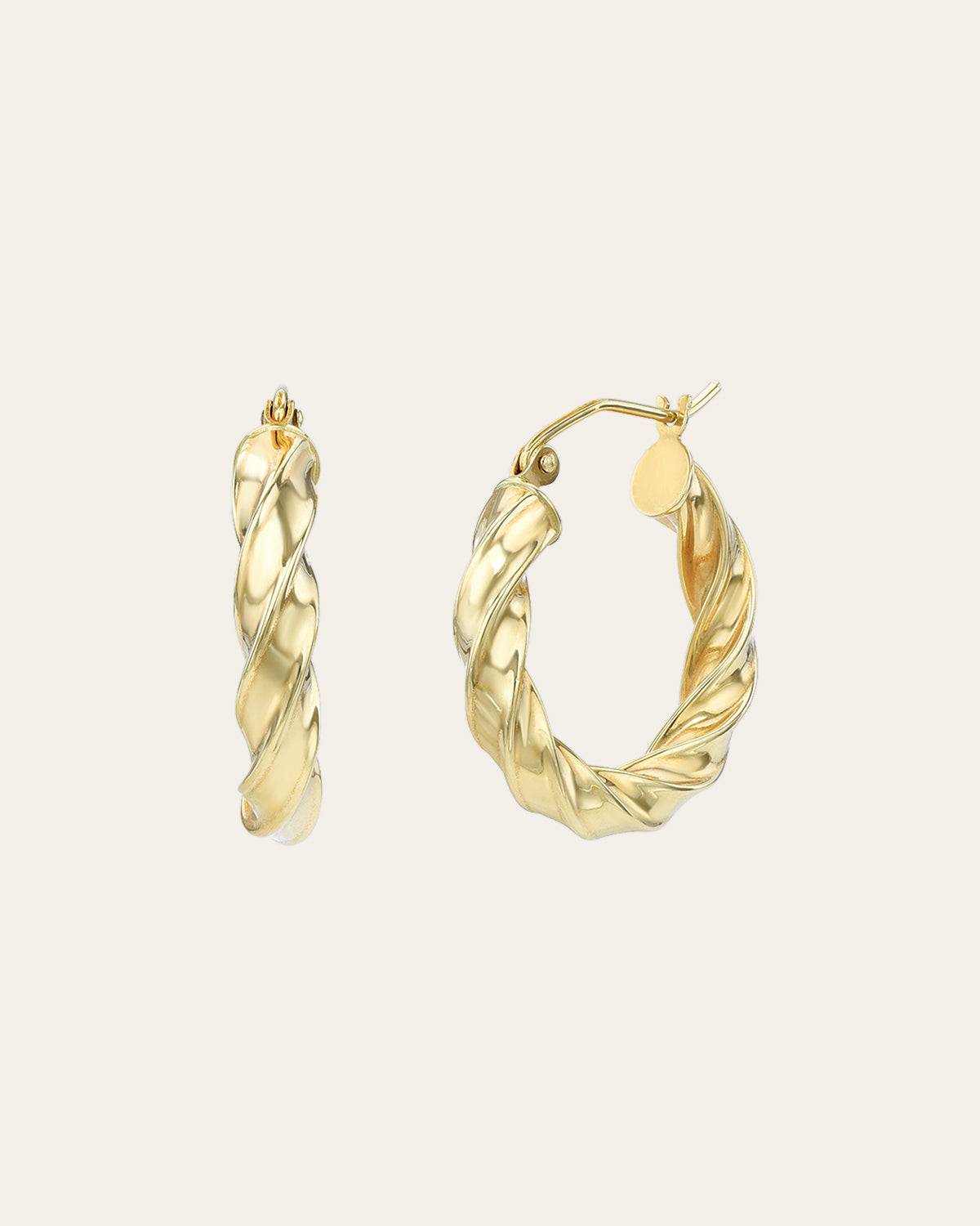 Zoe Lev 14K Gold Twisted Edge Hoops