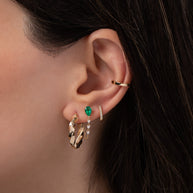 Zoe Lev 14K Gold Twisted Edge Hoops
