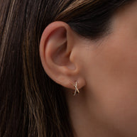 Zoe Lev 14K Gold And Diamond X Stud Earrings