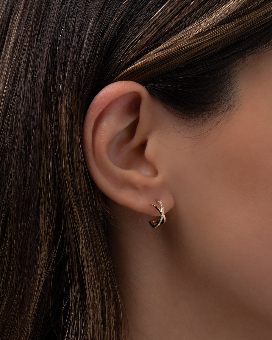 Zoe Lev 14K Gold And Diamond X Stud Earrings