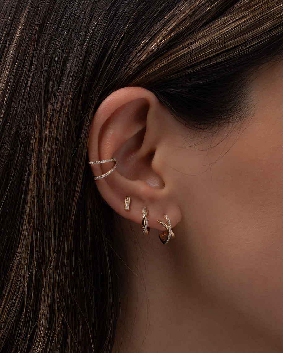 Zoe Lev 14K Gold And Diamond X Stud Earrings