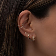 Zoe Lev 14K Gold And Diamond X Stud Earrings