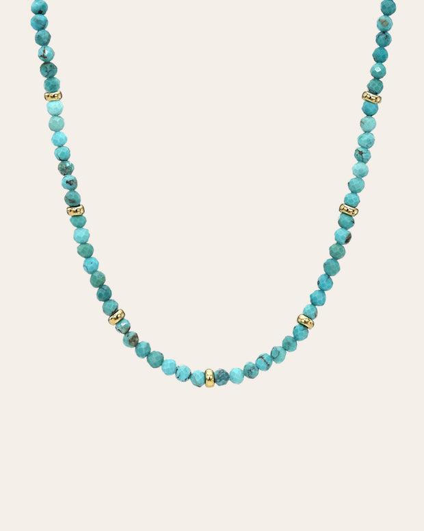 Zoe Lev 14K Gold Turquoise Segment Bead Necklace
