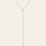 Zoe Lev 14k Gold Bezel Diamond Lariat Necklace