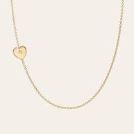Zoe Lev 14k Gold Diamond Heart Asymmetrical Necklace
