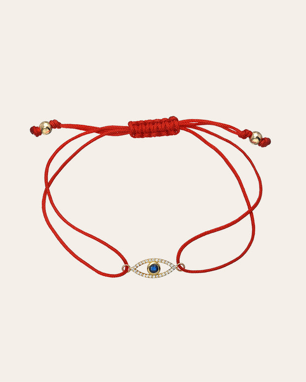 Zoe Lev 14k Gold Diamond & Sapphire Evil Eye Fortune Bracelet