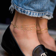 Zoe Lev 14k Gold Drop Bezel Anklet