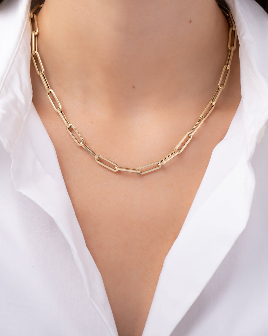 Zoe Lev 14k Gold Extra Large Paper Clip Chain Necklace