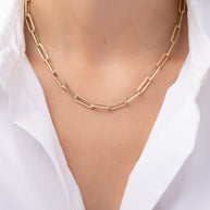 Zoe Lev 14k Gold Extra Large Paper Clip Chain Necklace