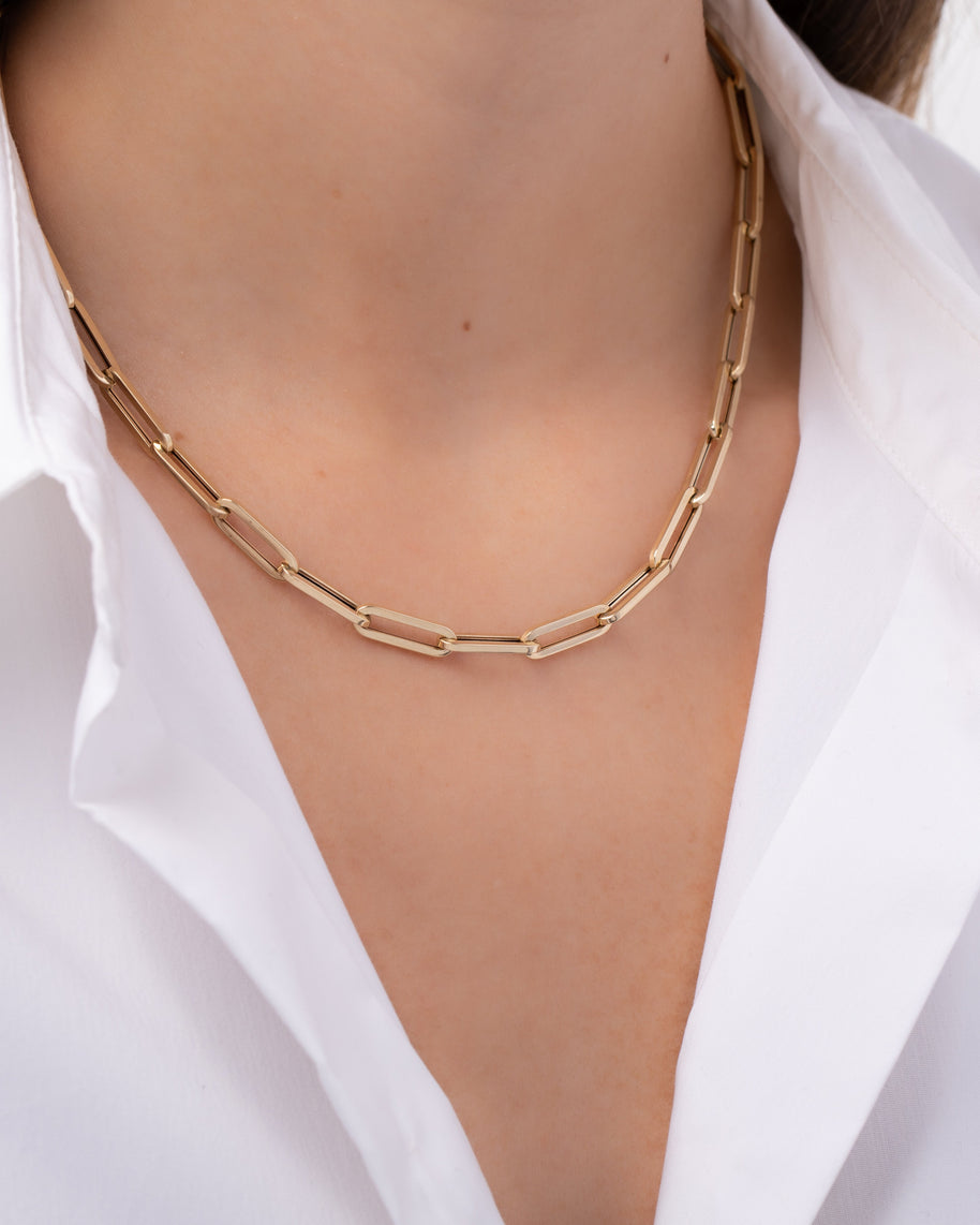 Zoe Lev 14k Gold Extra Large Paper Clip Chain Necklace