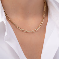 Zoe Lev 14k Gold Extra Large Paper Clip Chain Necklace