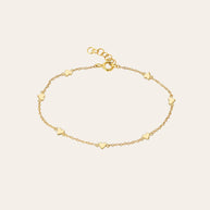Zoe Lev 14k Gold Hearts Charm Bracelet