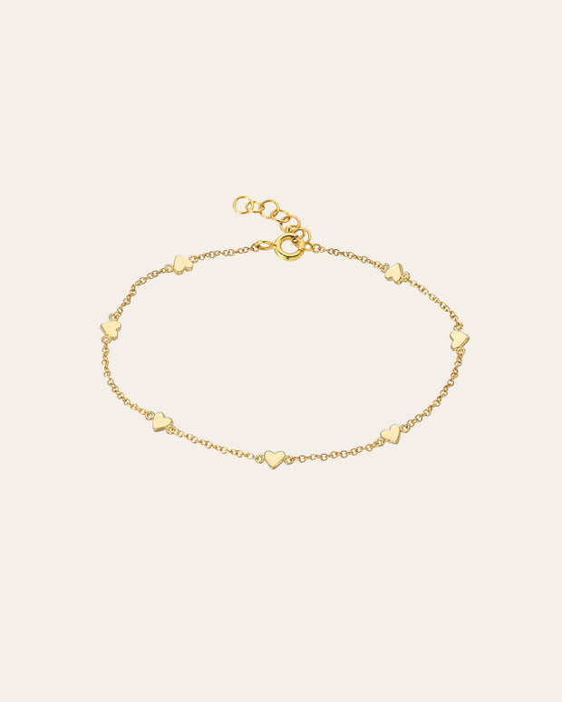 Zoe Lev 14k Gold Heart Charm Anklet