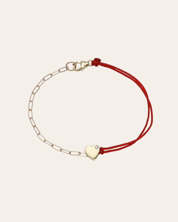 Zoe Lev 14k Gold Heart Split Fortune Bracelet