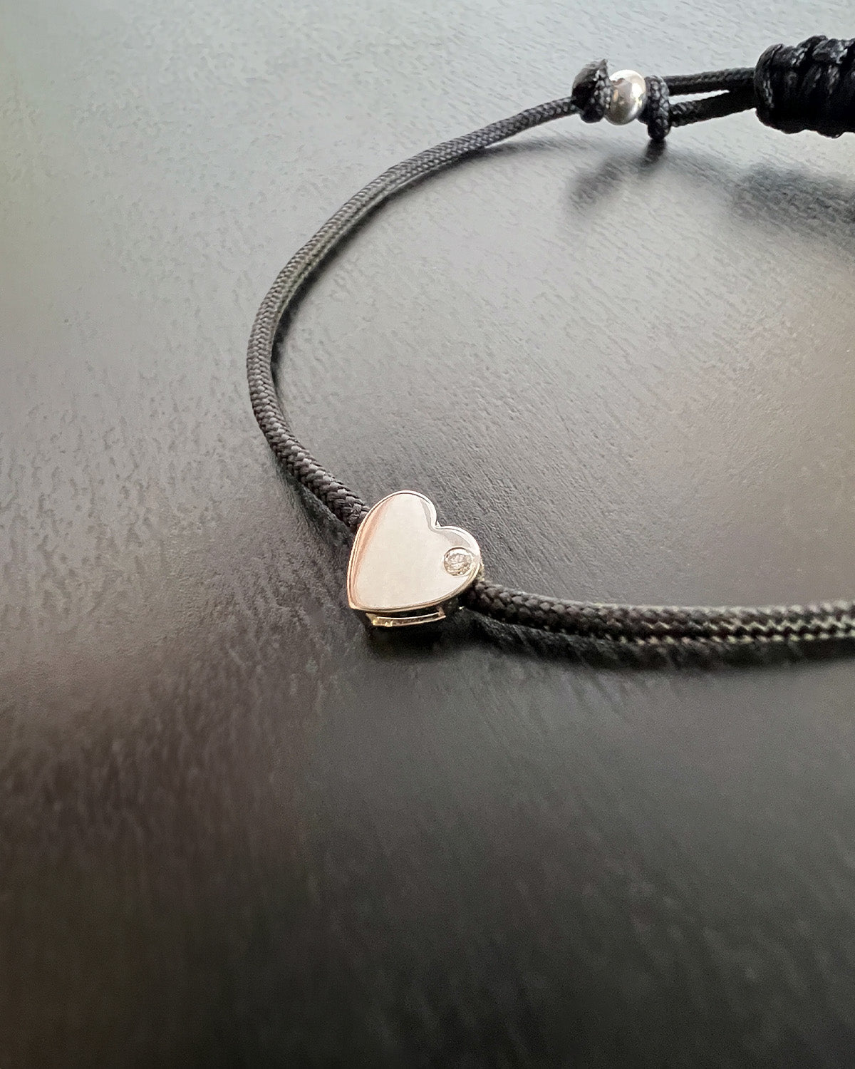 Zoe Lev 14k Gold Heart With Diamond Fortune Bracelet