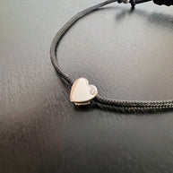 Zoe Lev 14k Gold Heart With Diamond Fortune Bracelet