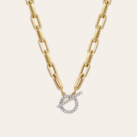 Zoe Lev 14k Gold Large Open Link Chain With Diamond Toggle Necklace