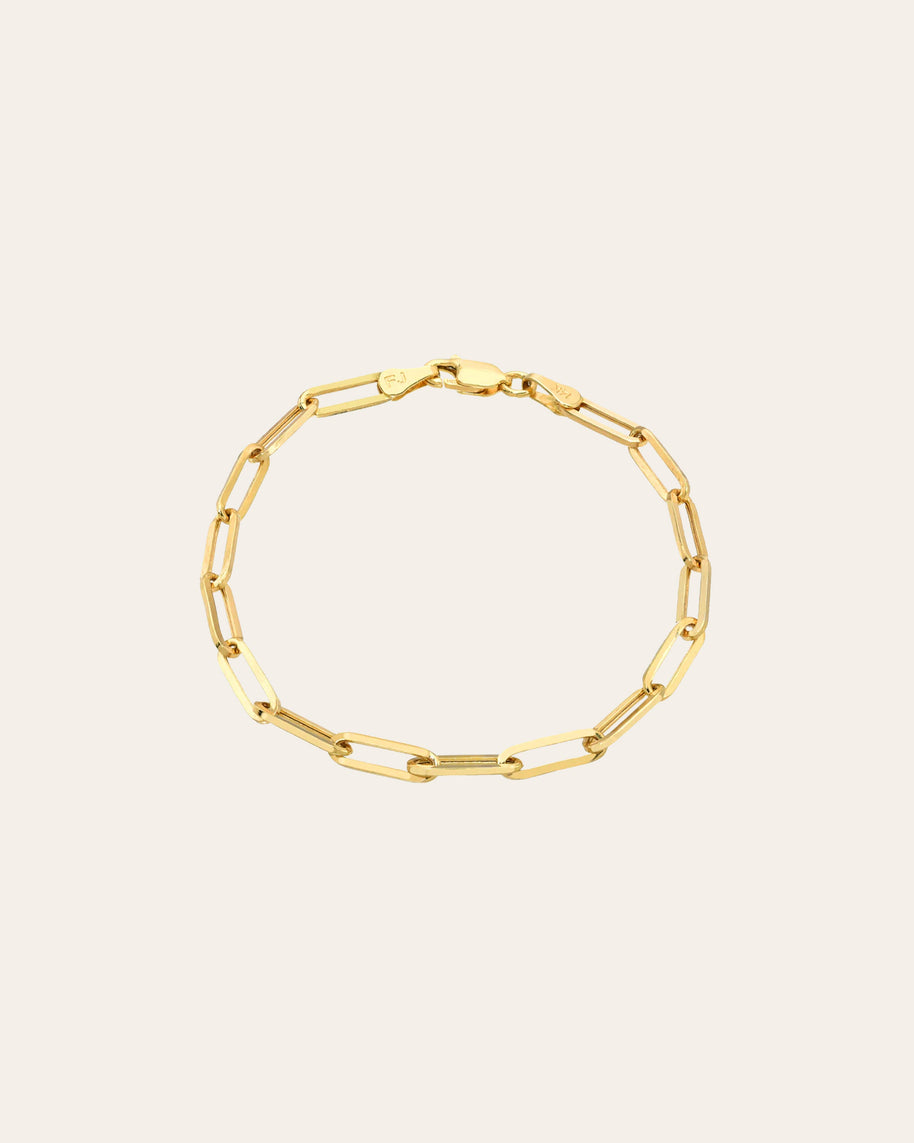 Zoe Lev 14k Gold Large Paper Clip Chain Bracelet