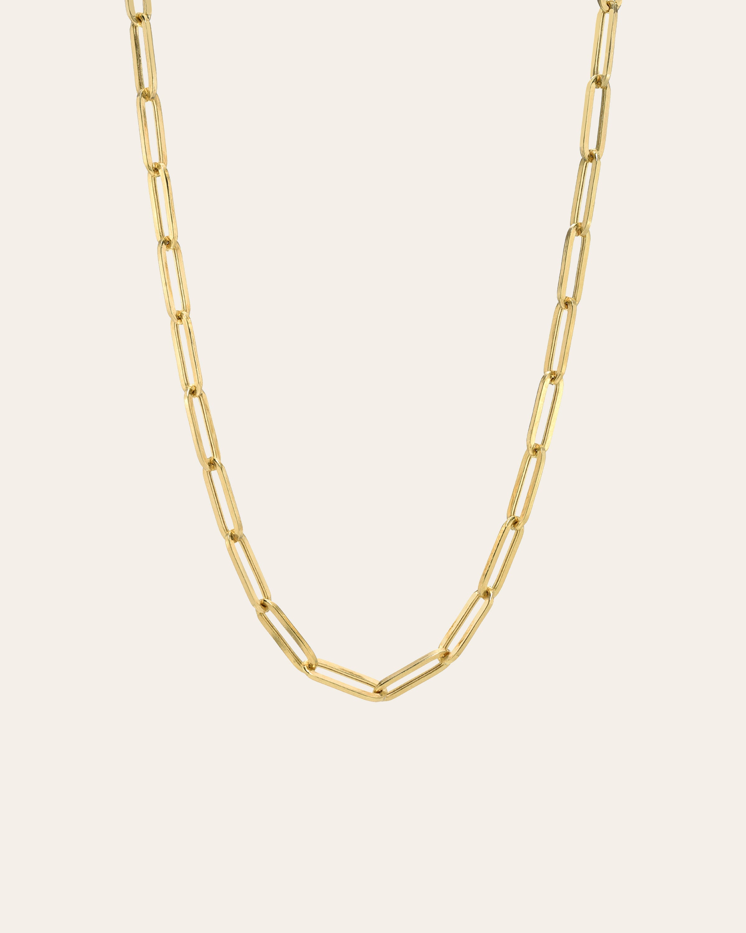 Zoe Lev 14k Gold Large Paper Clip Chain Necklace
