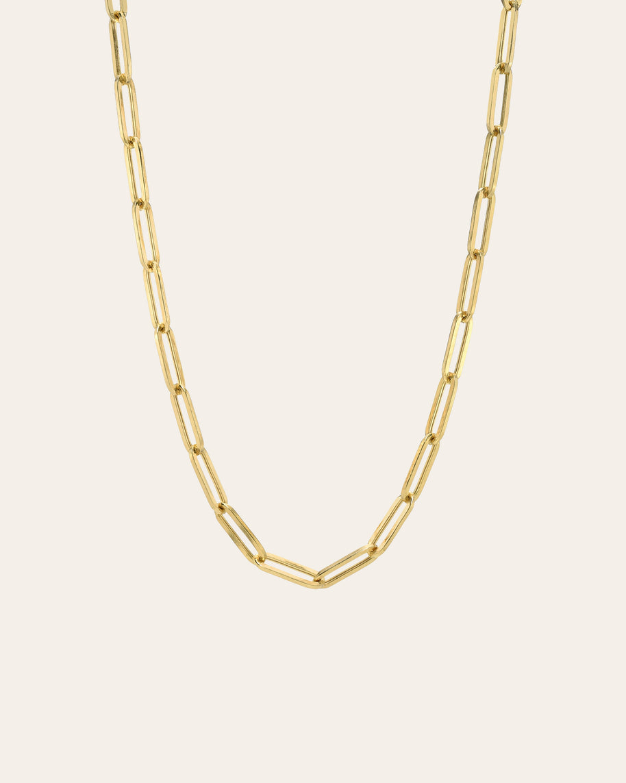 Zoe Lev 14k Gold Large Paper Clip Chain Necklace