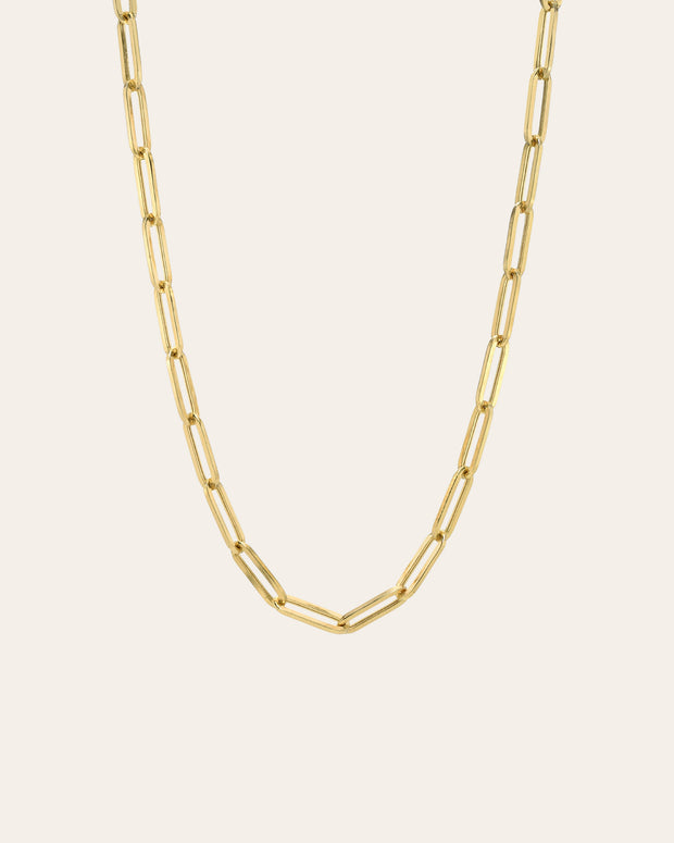 Zoe Lev 14k Gold Large Paper Clip Chain Necklace