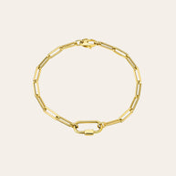 Zoe Lev 14k Gold Large Paper Clip Chain With Carabiner Bracelet