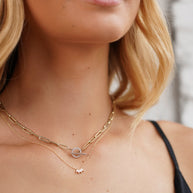 Zoe Lev 14k Gold Large Paper Clip Chain With Diamond Toggle Necklace