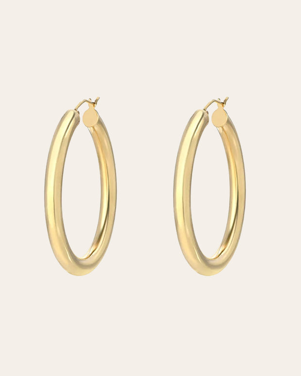 Zoe Lev 14k Gold Large Thick Hoop Earrings
