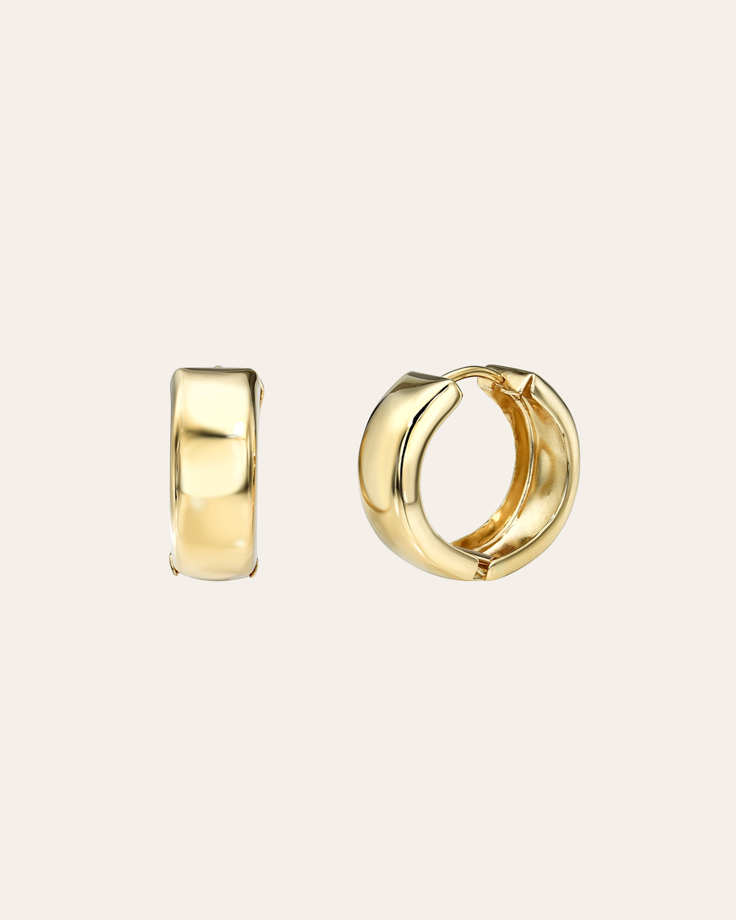 Zoe Lev 14k Gold Medium Bubbled Flat Hoop Earrings