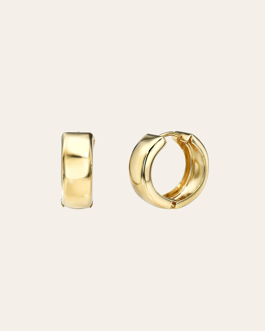 Zoe Lev 14k Gold Medium Bubbled Flat Hoop Earrings