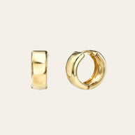 Zoe Lev 14k Gold Medium Bubbled Flat Hoop Earrings