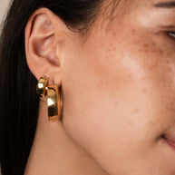 Zoe Lev 14k Gold Medium Bubbled Flat Hoop Earrings