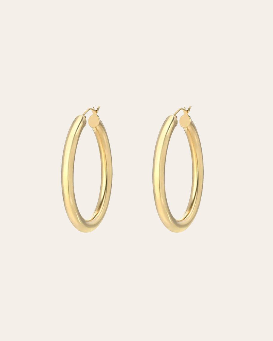 Zoe Lev 14k Gold Medium Thick Hoop Earrings