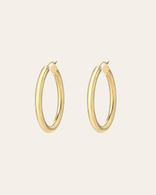 Zoe Lev 14k Gold Medium Thick Hoop Earrings