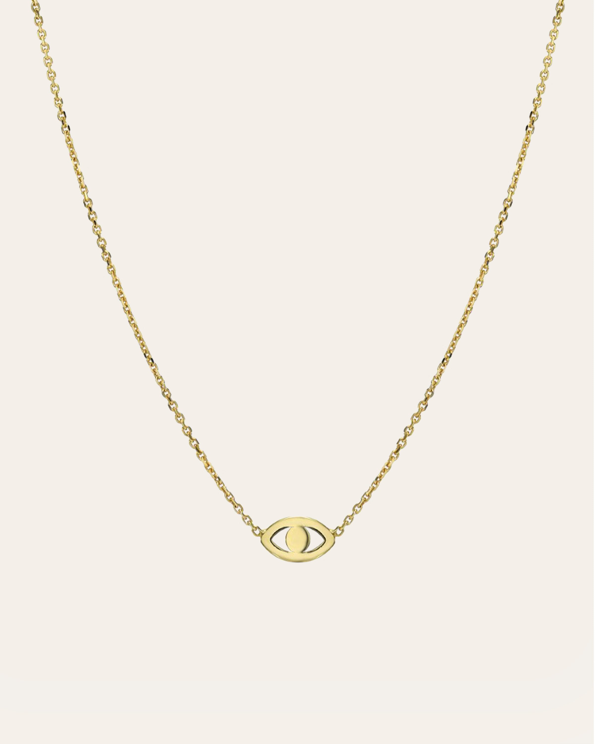 Zoe Lev Kids 14k Gold Mini Evil Eye Necklace