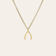 Zoe Lev Kids 14k Gold Mini Wishbone Necklace