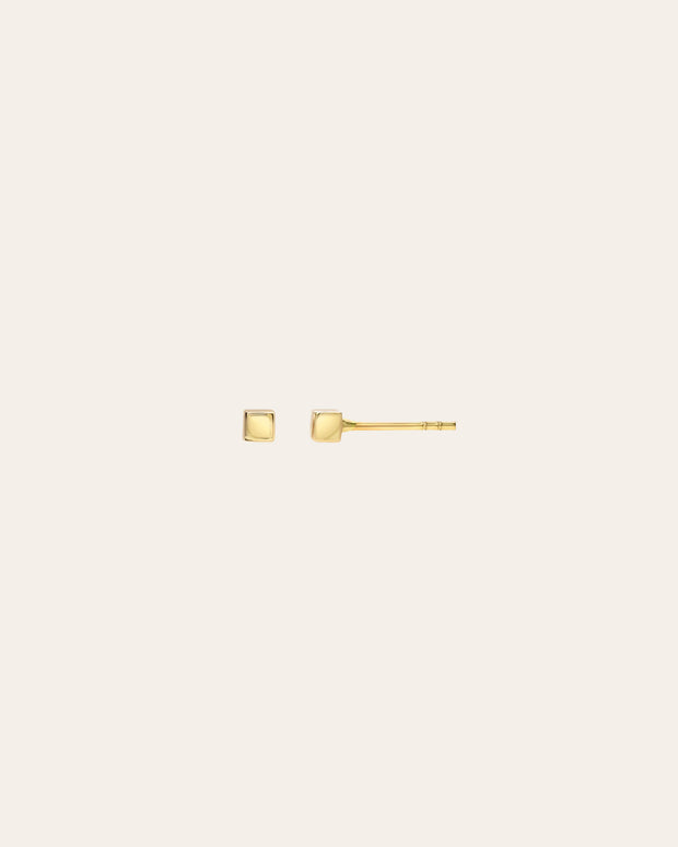 Zoe Lev 14k Gold Small Cube Stud Earrings
